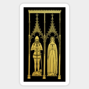 Medieval Tomb Brass Rubbing Knight and Lady Sticker